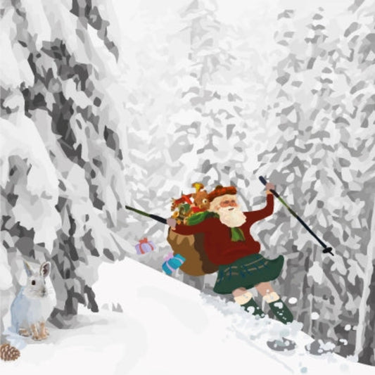Periodic Society | Skiing Santa Greeting Card