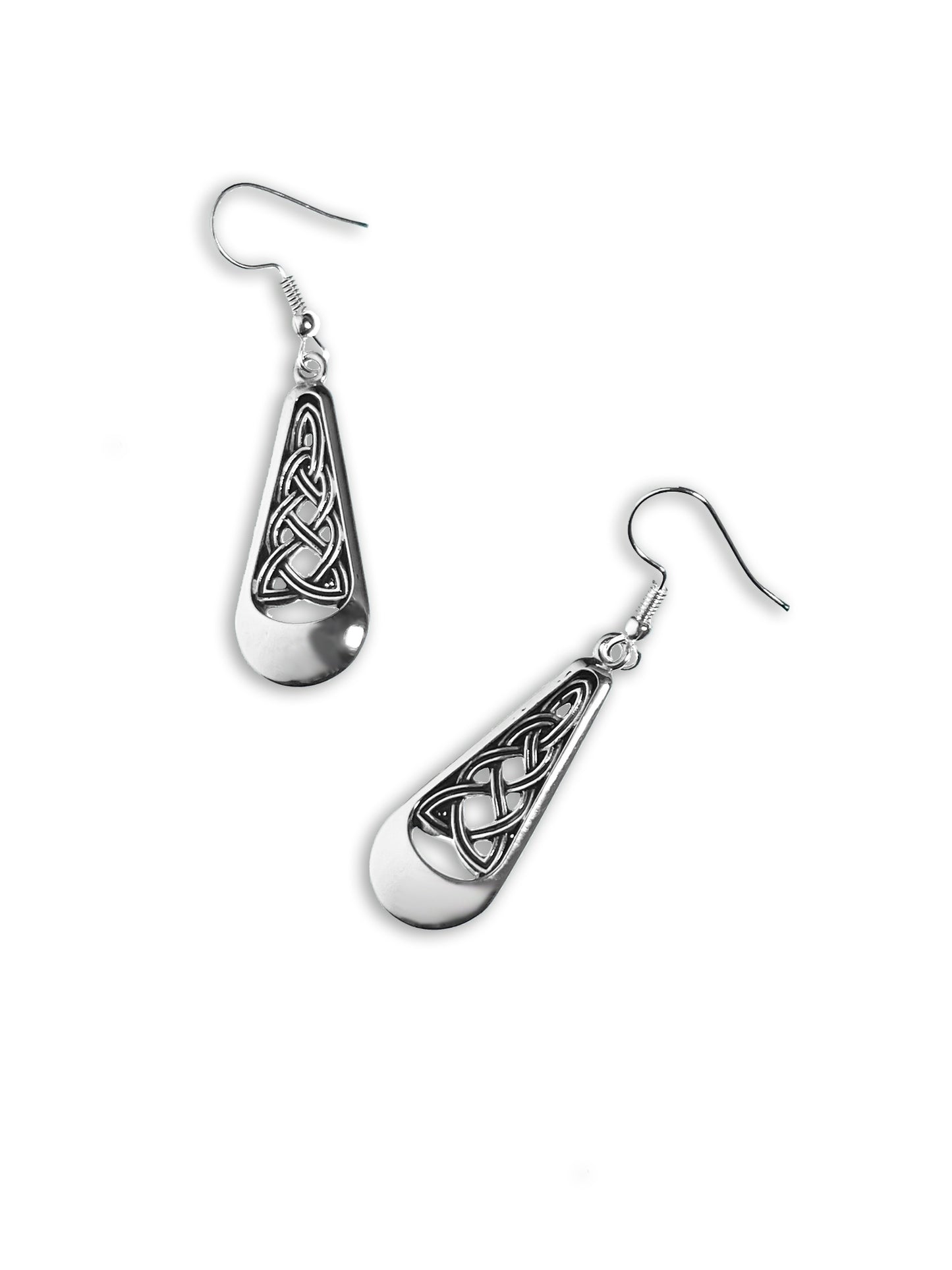 Celtic Art |  Pewter Celtic Weave Teardrop Earrings