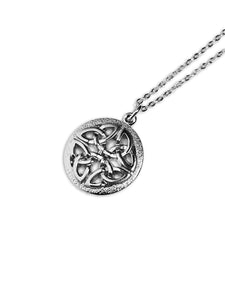 Celtic Art | Pewter Celtic Weave Round Pendant and Chain