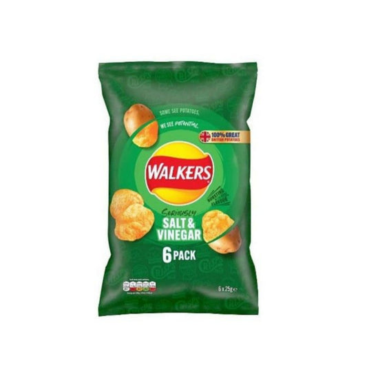 Walker's | Salt & Vinegar Crisps 6 Pack 25g