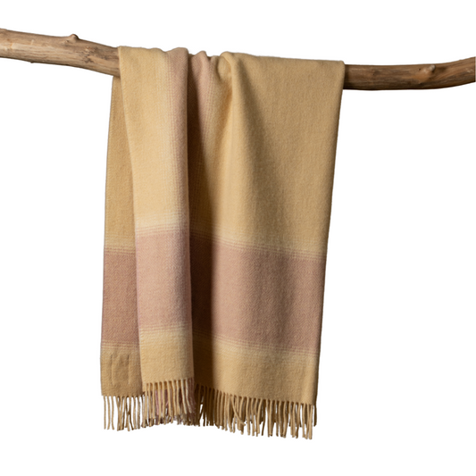 Eriu | Irish Wool Blanket - Honey & Rosebud