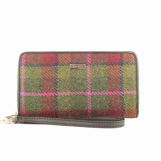 Mucros Weavers | Tweed Wallet - Green/Red/Pink