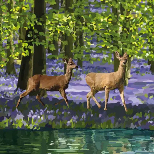 Periodic Society | Deer and Bluebells | Greeting Card