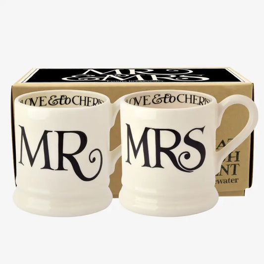 Emma Bridgewater | Mrs. & Mrs. - Set of 2 1/2 Pint Mugs