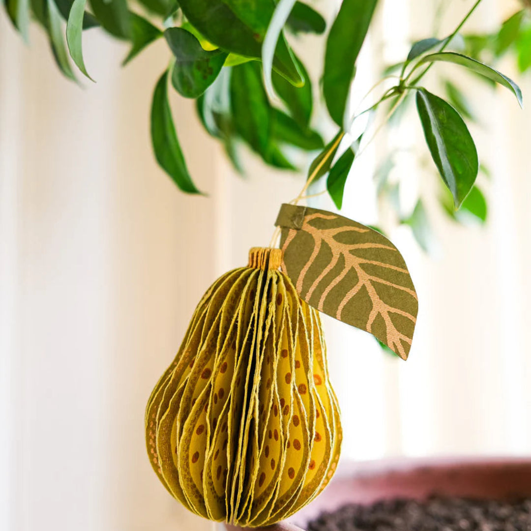 East End Press | Pear Honeycomb Ornament