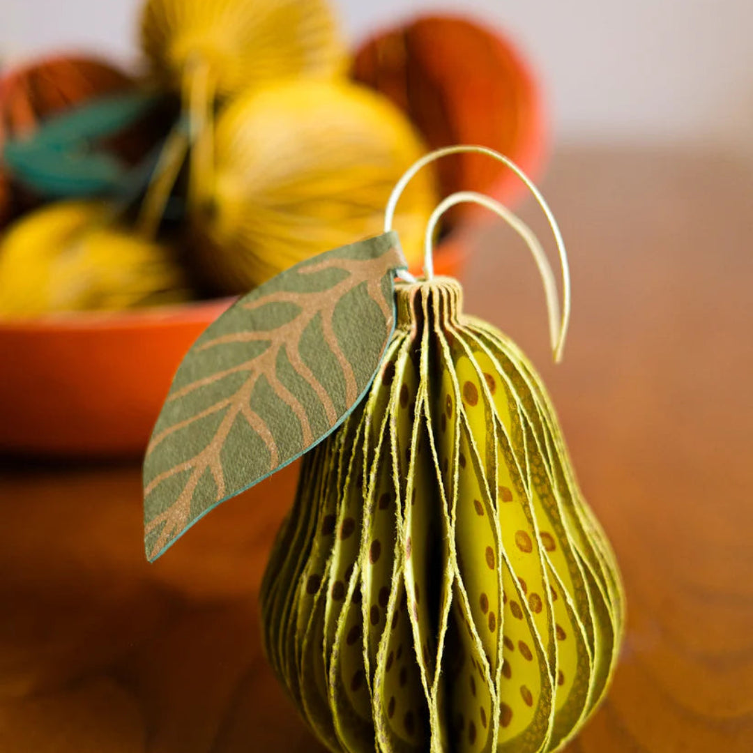 East End Press | Pear Honeycomb Ornament