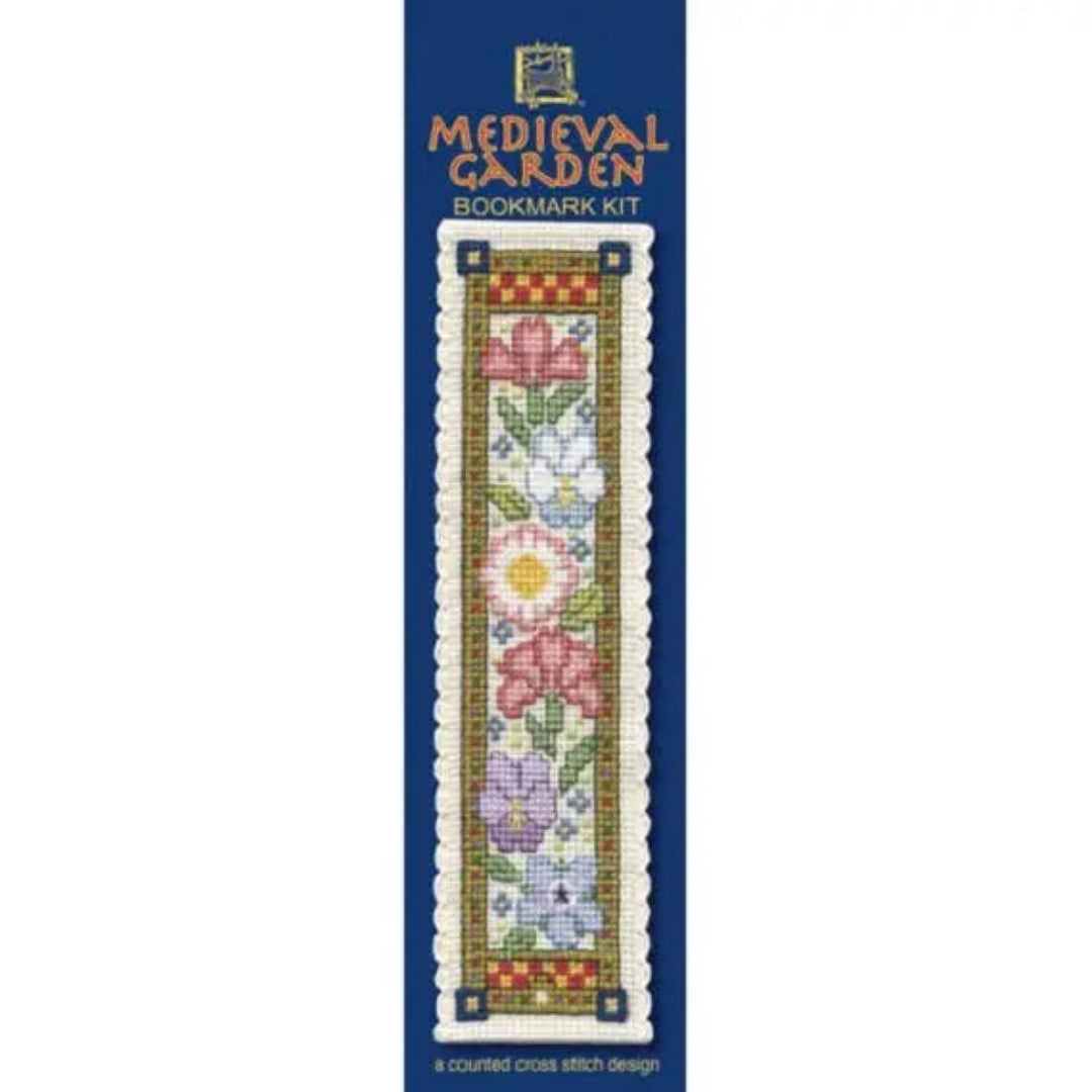 Cross Stiched Book Mark - Medieval Garden