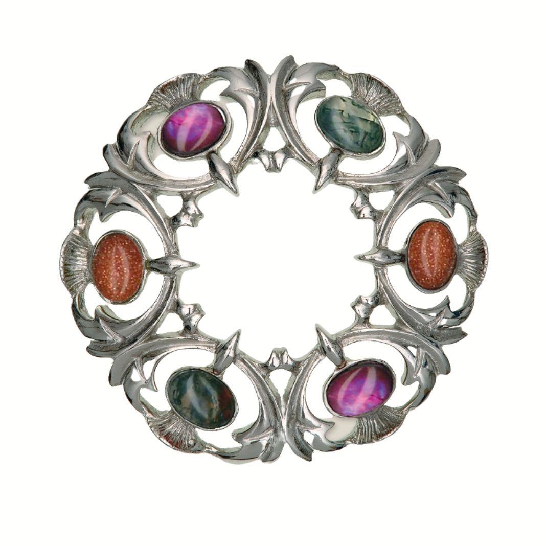 Brooch | Machair Thistle Pebble Brooch