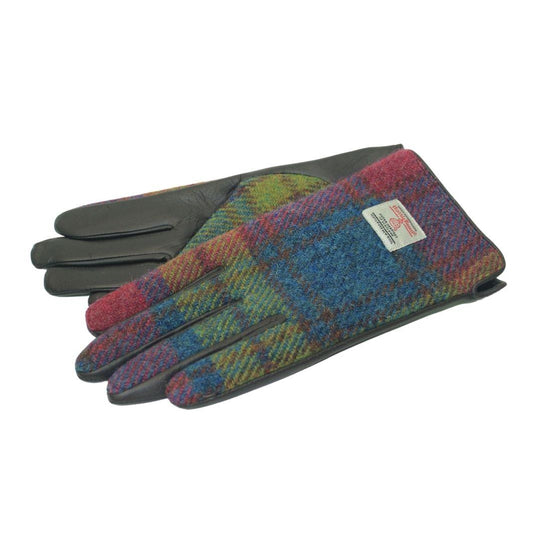 Harris Tweed & Brown Leather Women's Gloves