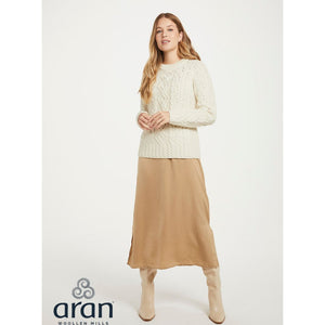 Aran Woollen Mills | Crewneck Sweater with Raglan Sleeve Classic Aran
