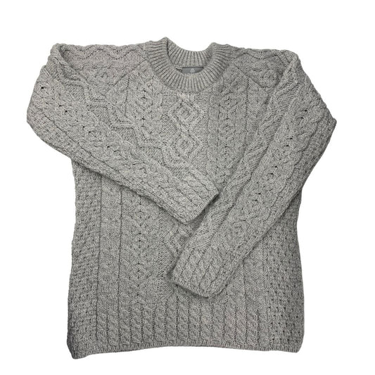 Aran Woollen Mills | Crewneck Sweater with Raglan Sleeve Feather Grey