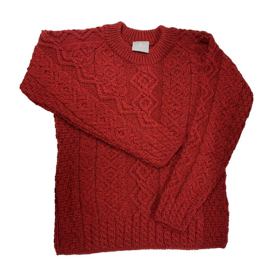 Aran Woollen Mills | Crewneck Sweater with Raglan Sleeve Rua Red