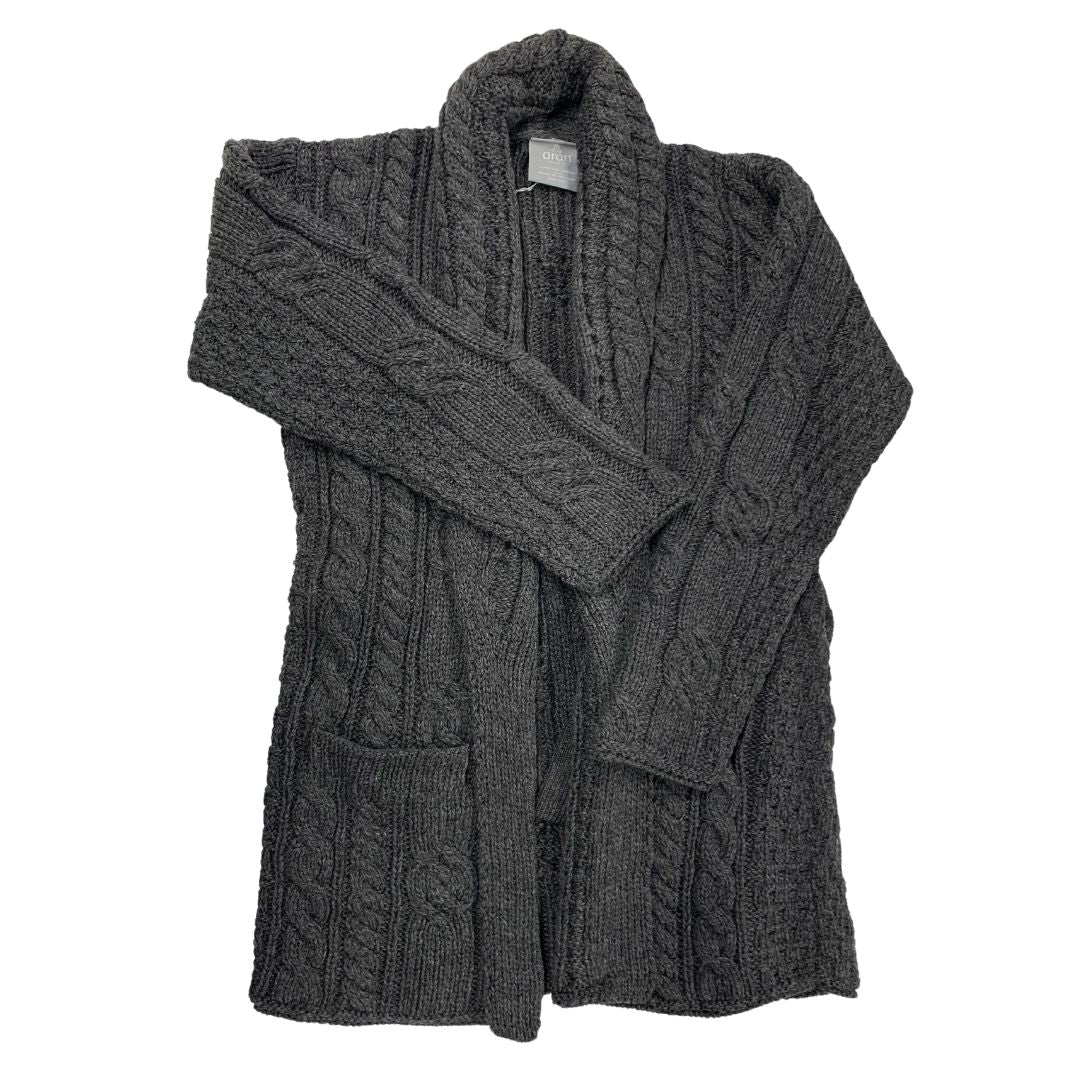 Aran Woollen Mills | Supersoft Shawl Collar Cardigan - Slate Grey