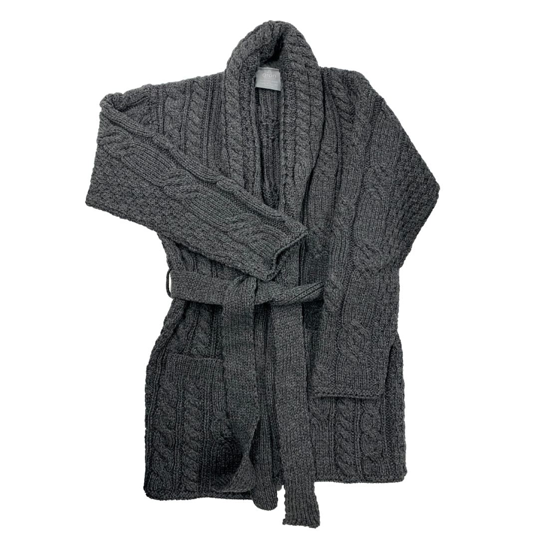 Aran Woollen Mills | Supersoft Shawl Collar Cardigan - Slate Grey