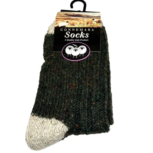 Connemara Socks | Evergreen & Grey