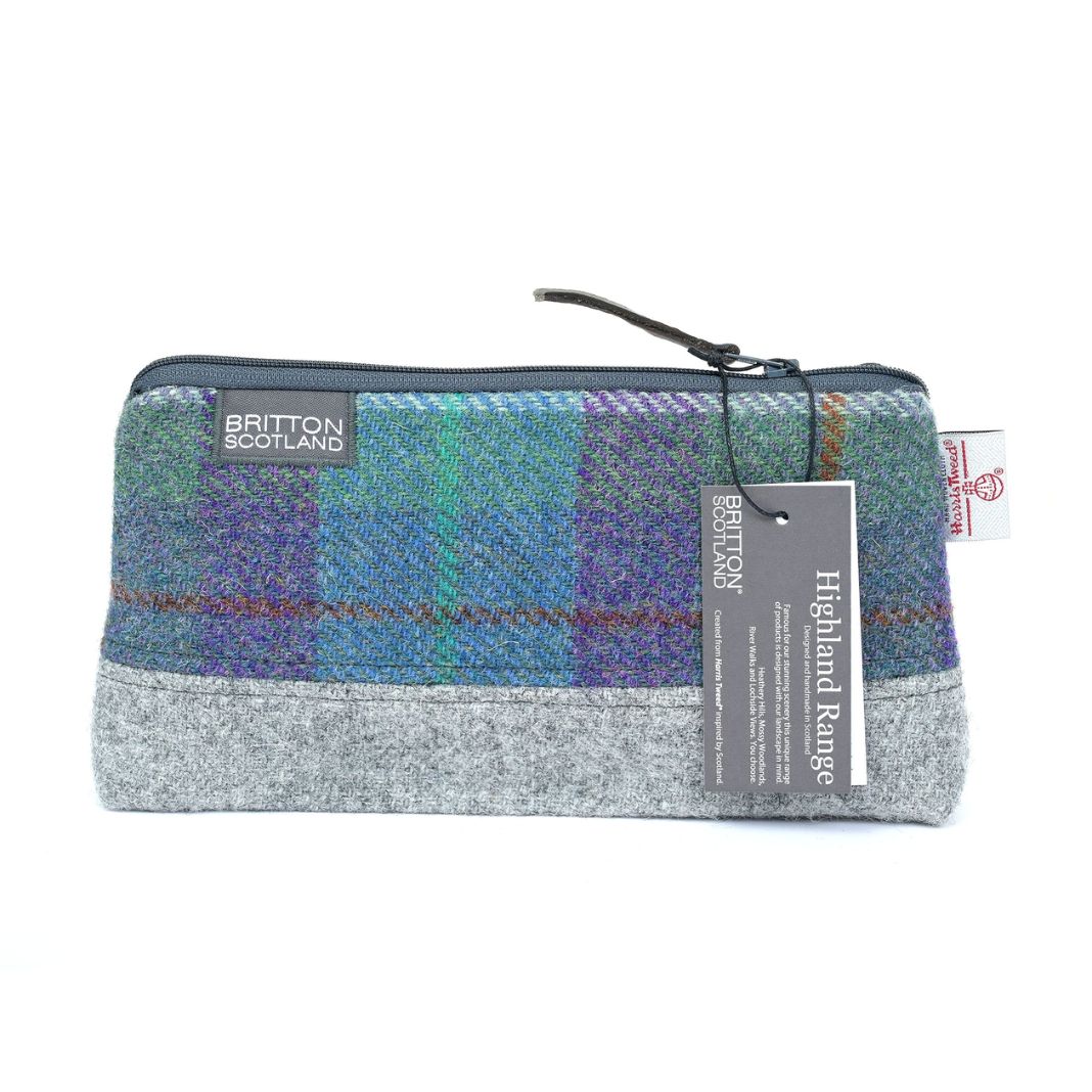 Amy Britton | Harris Tweed Wash Bag Blue & Green