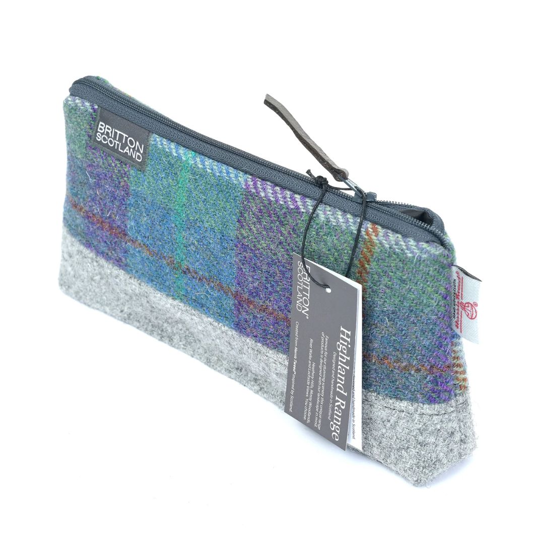 Amy Britton | Harris Tweed Wash Bag Blue & Green