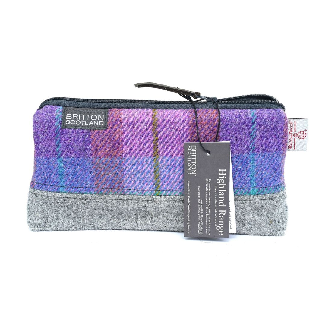 Amy Britton | Harris Tweed Wash Bag Lavender & Pink