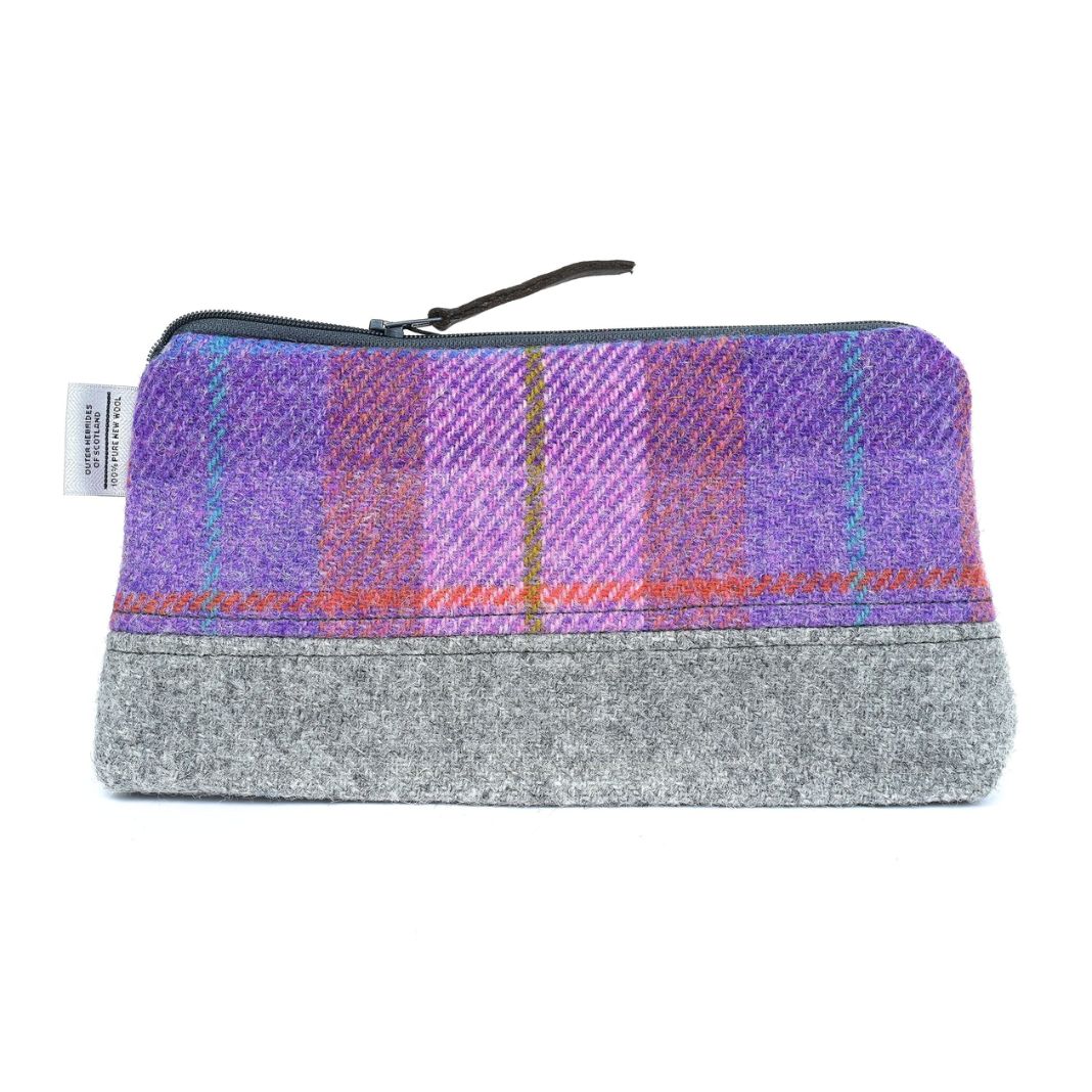 Amy Britton | Harris Tweed Wash Bag Lavender & Pink