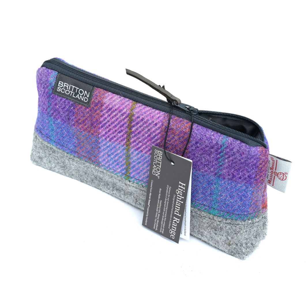 Amy Britton | Harris Tweed Wash Bag Lavender & Pink