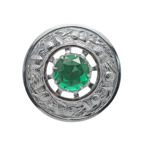 Plaid Pin | Traditional Thistle with Emerald Stone