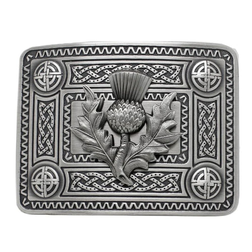 Belt Buckle | Celtic Knot with Thistle Mount