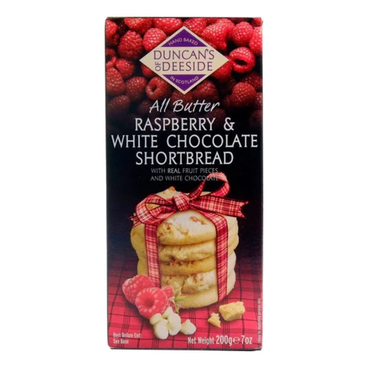 Duncan's of Deeside | Raspberry & White Chocolate Shortbread 200g