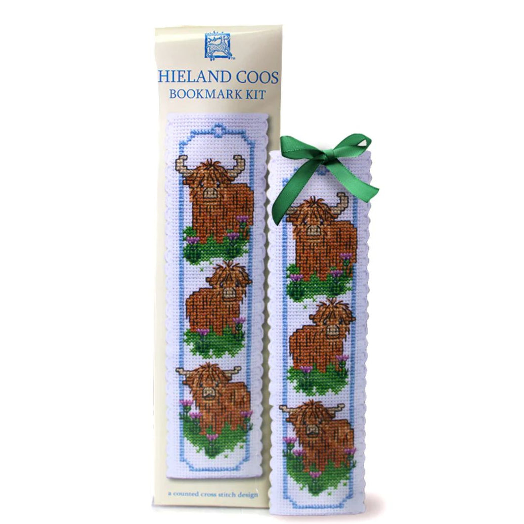 Cross Stitch Bookmark Kit - Highland Coos