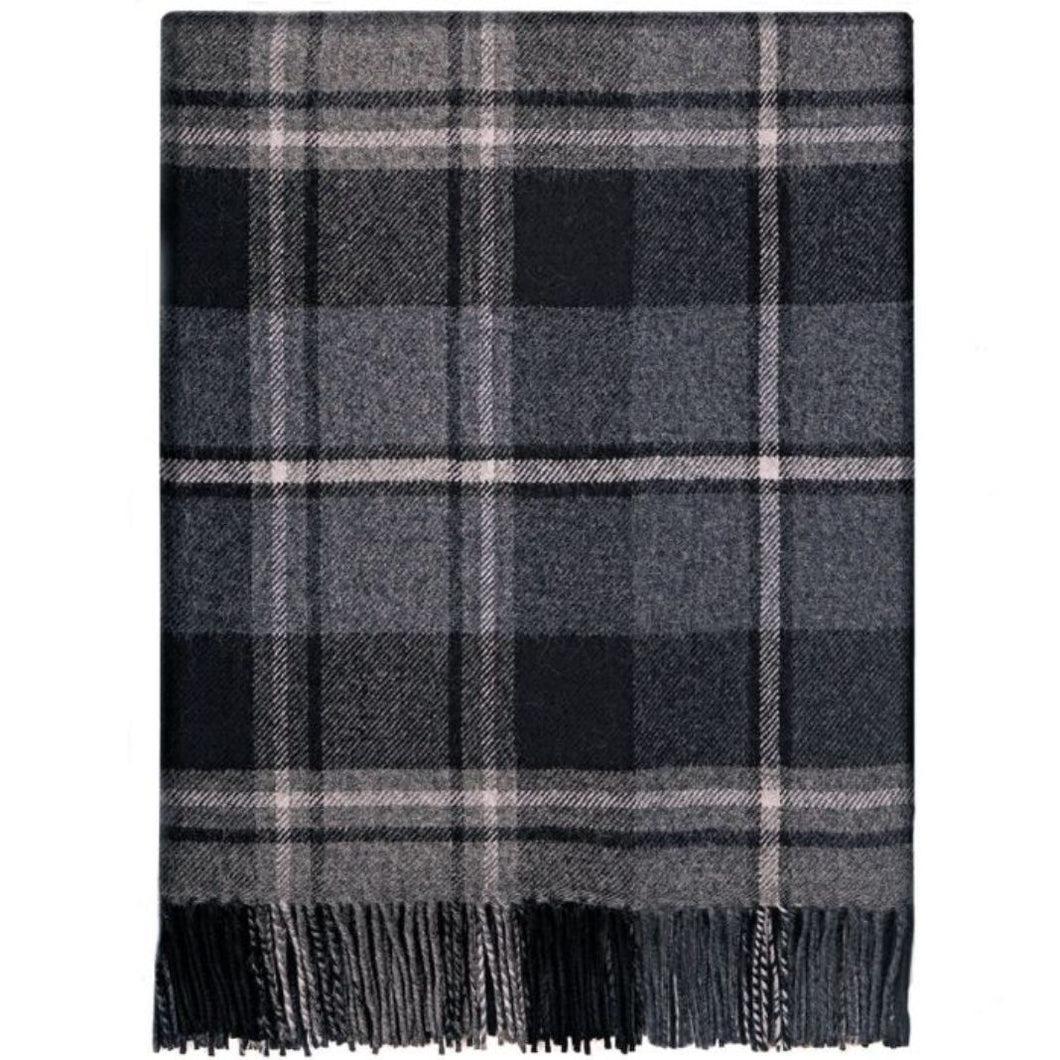 Lochcarron | MacRae Hunting Grey Tartan Lambswool Blanket
