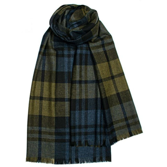 Lochcarron | Brock Luxury Olive Black Watch Tartan Scarf