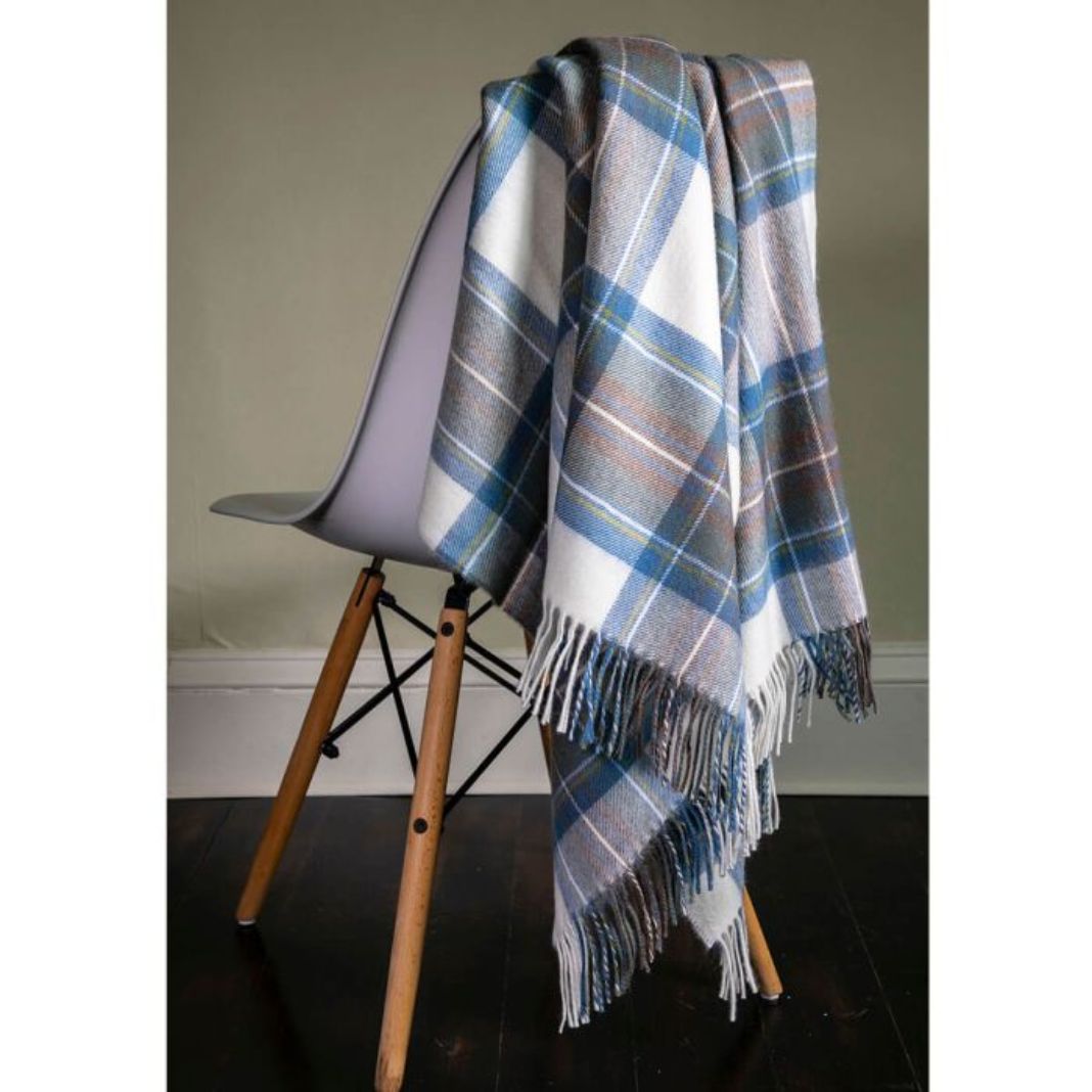 Lochcarron | Stewart Blue Dress Tartan Lambswool Blanket