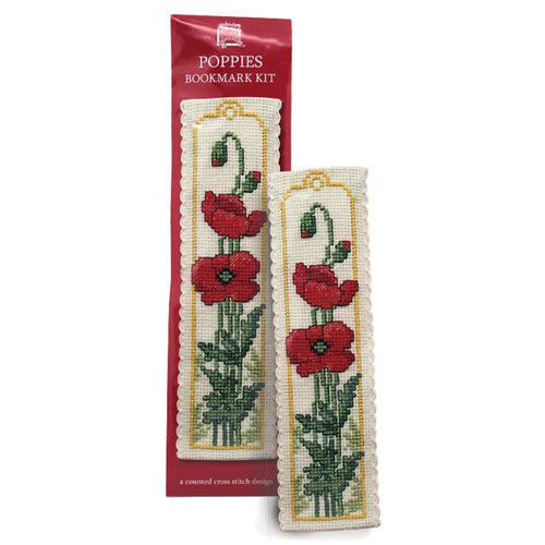 Cross Stitch Bookmark Kit - Poppies