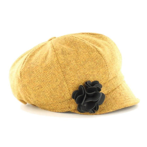 Mucros Weavers | Newsboy Cap - Yellow Tweed
