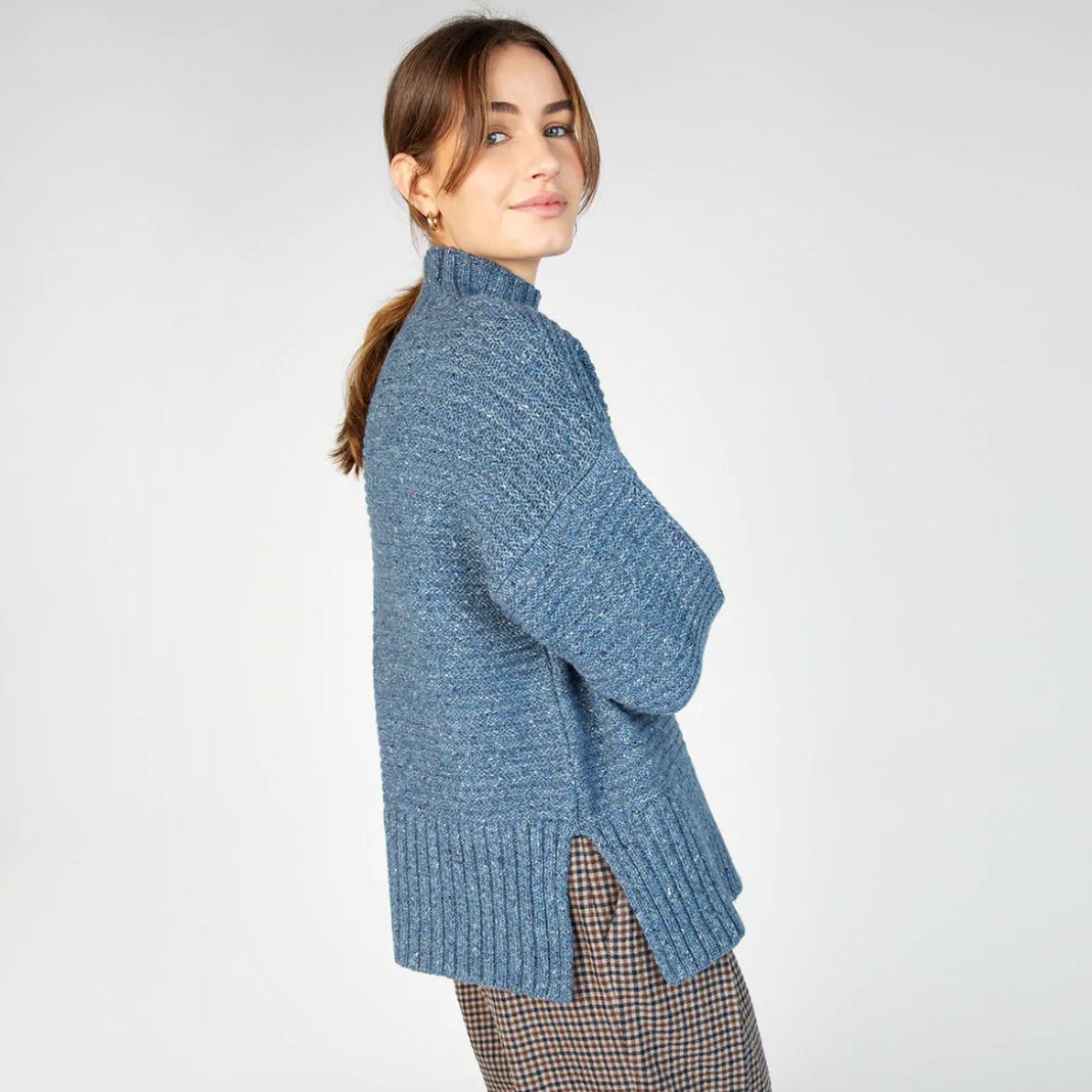 IrelandsEye | Iris Funnel Neck Sweater Sea Spray