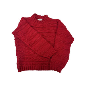 McConnell | Stripe Aran Sweater Red