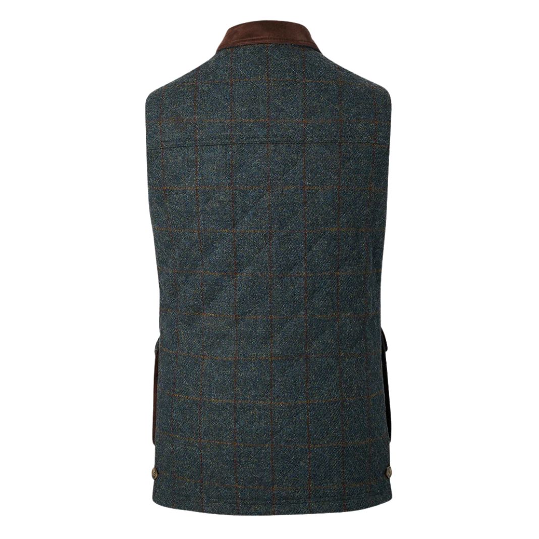 Bucktrout | Harris Tweed Chuck Gilet - Blue Multi