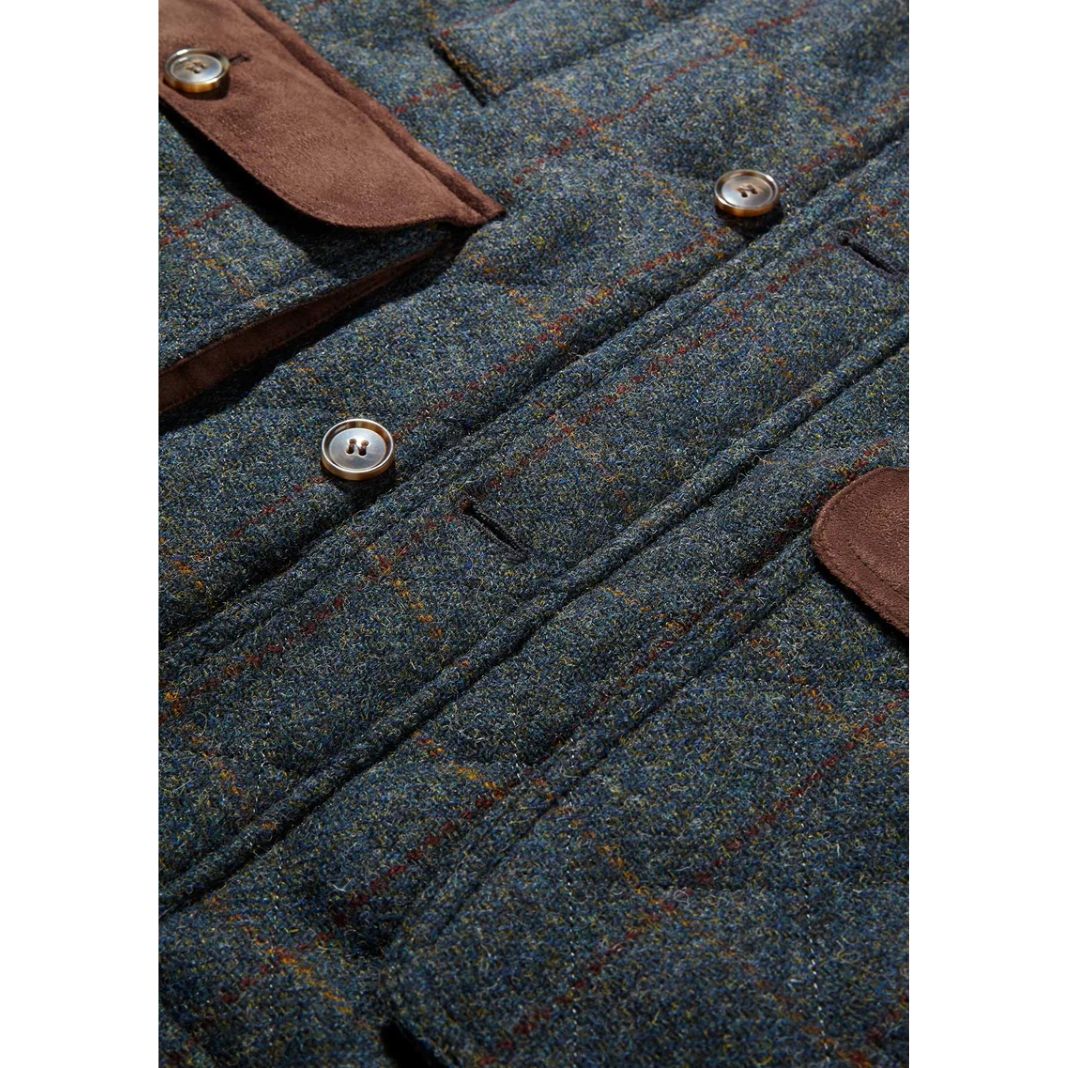 Bucktrout | Harris Tweed Chuck Gilet - Blue Multi