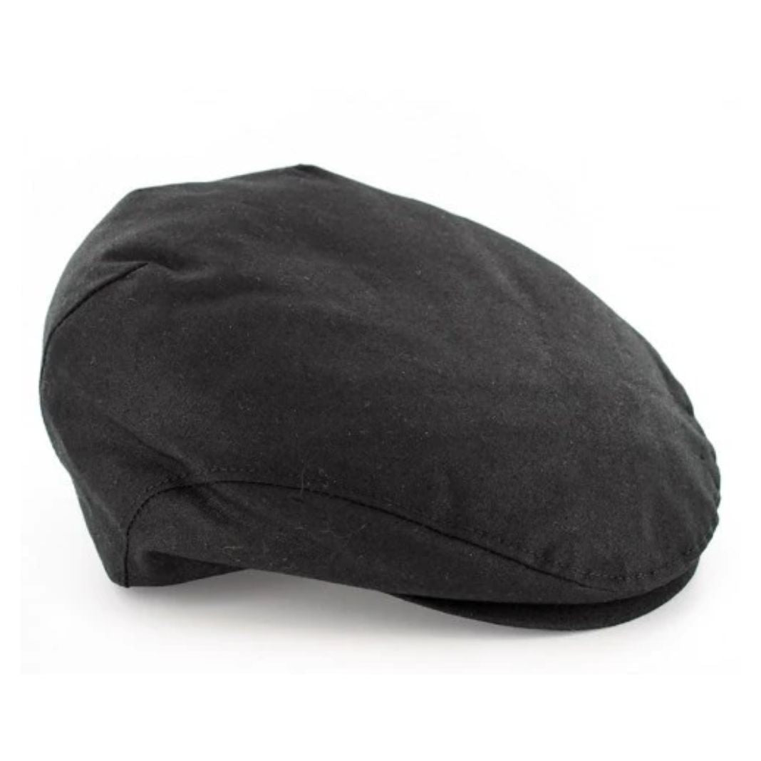 Mucros Weavers | Black Waxed Trinity Flat Cap