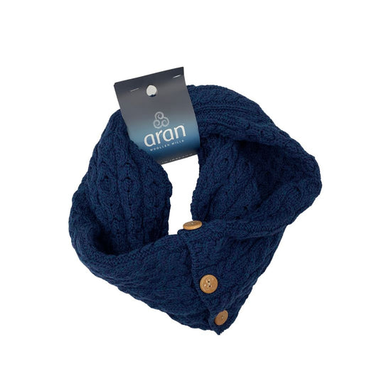 Aran Woollen Mills | Celtic Infinity Scarf - Atlantic Blue