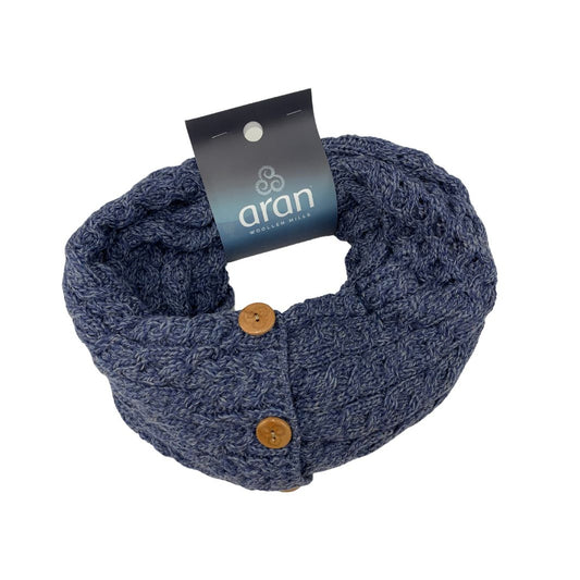 Aran Woollen Mills | Celtic Infinity Scarf - Denim Marl