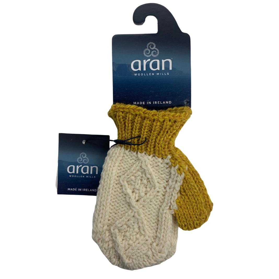 Aran Woollen Mills | Children's Mittens - Yellow & White