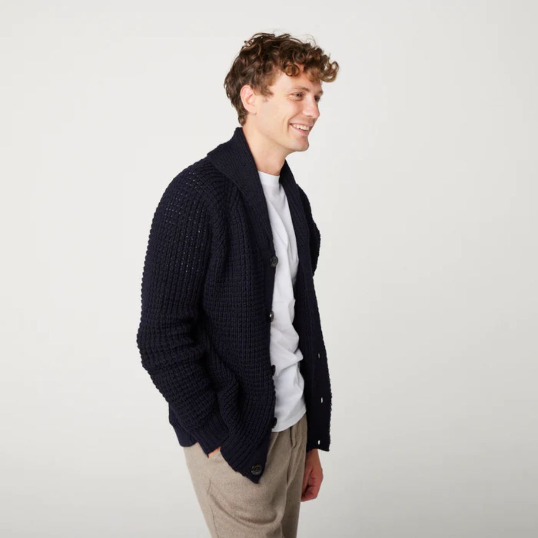 Peregrine | Shawl Collar Cardigan Navy