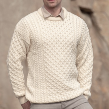 Aran Crafts | Aran Knit Crew Neck Sweater - Natural