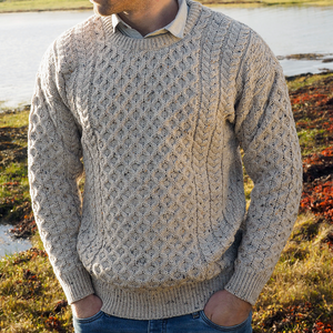 West End Knitwear Aran Crew Neck Sweater | The Scottish Company | Toronto