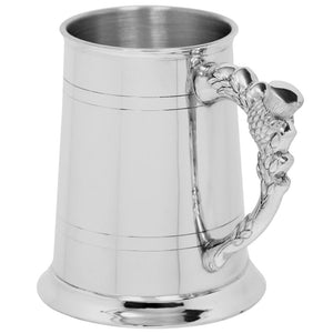 Tankard | Polished Pewter with Thistle Handle