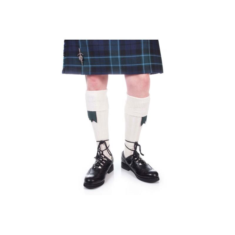 Kilt Hose | Masonic Crest Embroidered in Off White