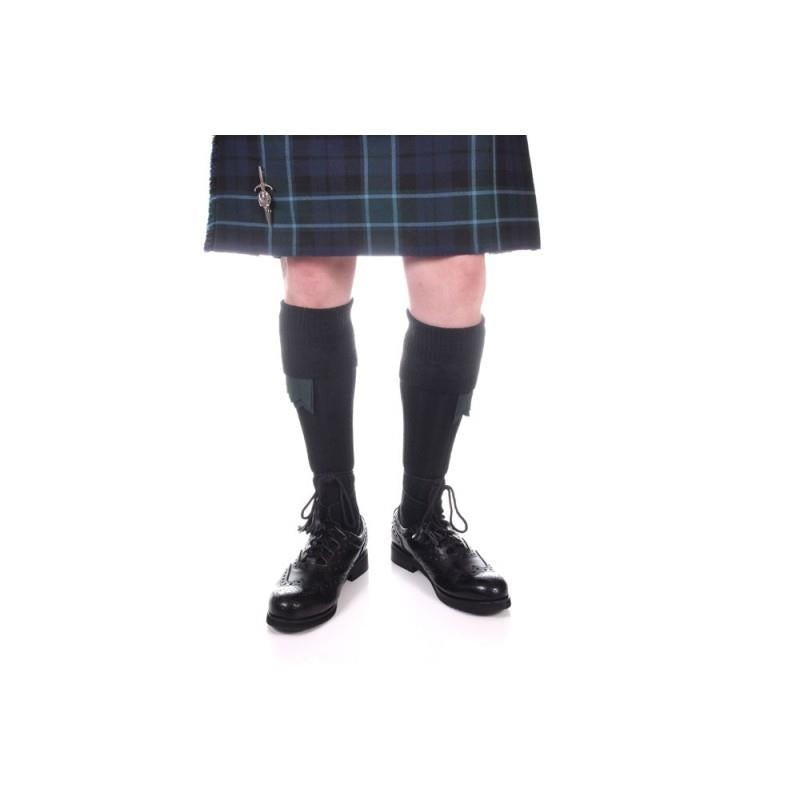 Kilt Hose | Embroidered Thistle Black