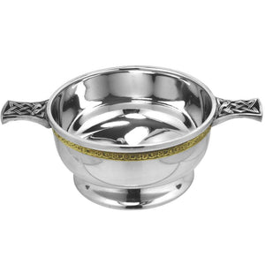 Quaich With Glass Bottom and Brass Celtic Band | The Scottish Company