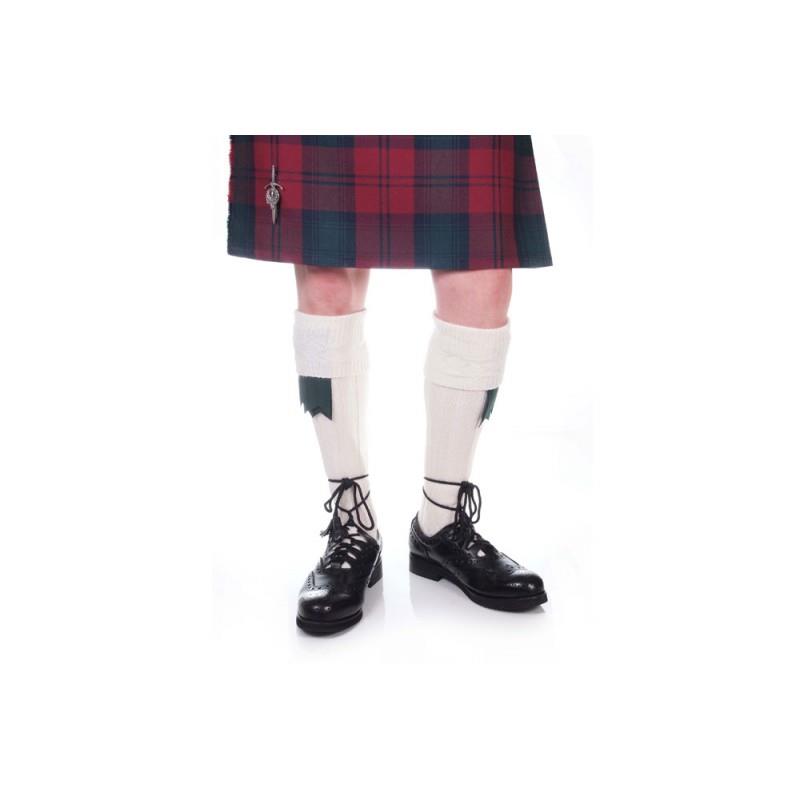 Kilt Hose | Embroidered Thistle Off White