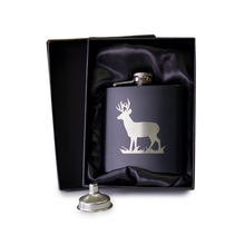 6oz Matte Black Stag Design Hip Flask | The Scottish Company | Toronto